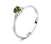 4mm Olivine CZ Silver Ring CSR-150-4